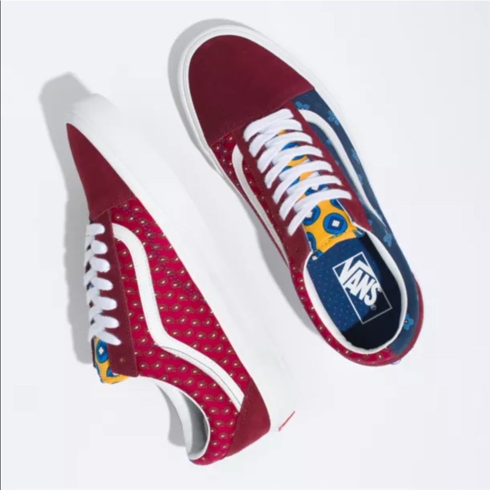 NWT Vans Old Skool Mixed Tie Print Sneakers
